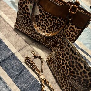 Leopard Print Women's Bag Set